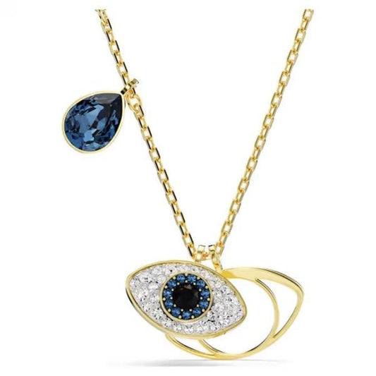 Symbolica pendant, Evil eye, Blue, Gold-tone