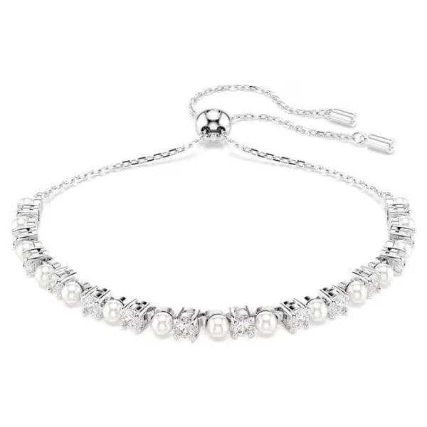 Matrix bracelet, Crystal pearl, Round, White