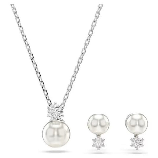 Matrix set, Crystal pearl, Round cut, White