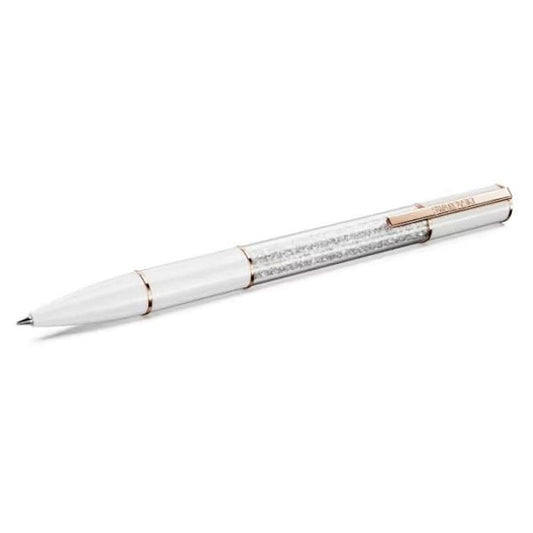 Crystalline Lustre ballpoint pen, White, Rose gold