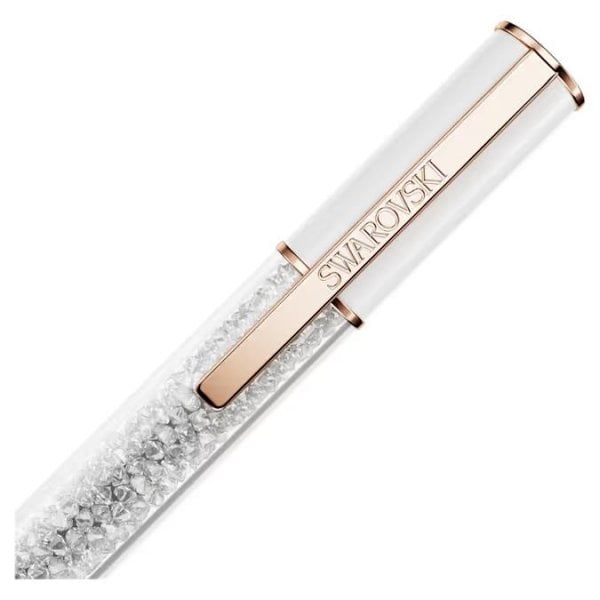Crystalline Lustre ballpoint pen, White, Rose gold