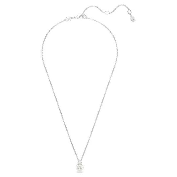 Matrix pendant, Crystal pearl, Round cut, White