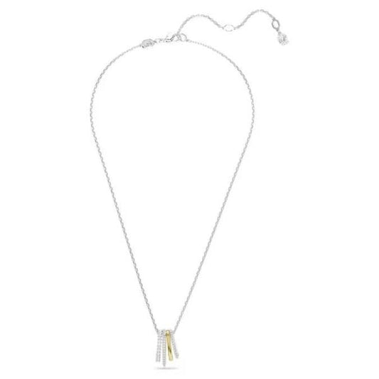 Hyperbola pendant, Mixed cuts, White, Mixed metal