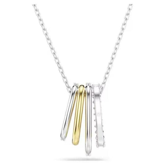 Hyperbola pendant, Mixed cuts, White, Mixed metal