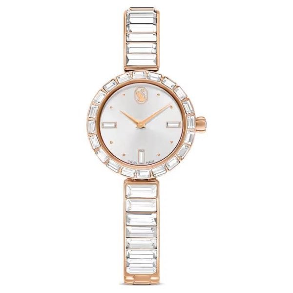 Matrix Bangle watch, Swiss, Crystal bracelet, Rose