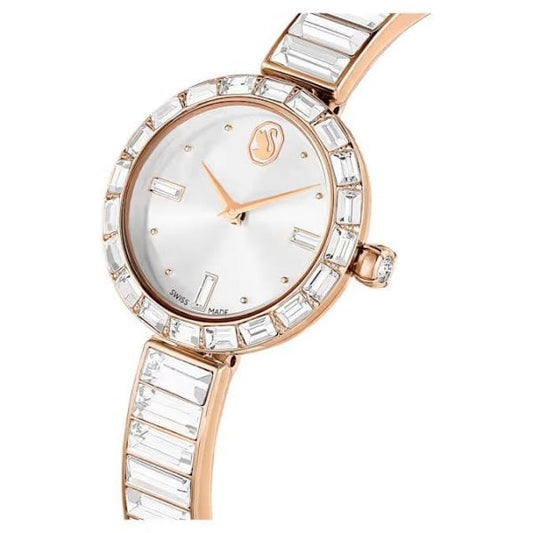 Matrix Bangle watch, Swiss, Crystal bracelet, Rose