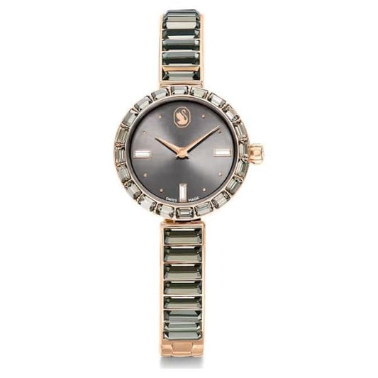Matrix Bangle watch, Crystal bracelet, Gray, Rose