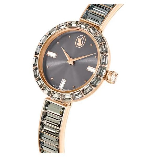 Matrix Bangle watch, Crystal bracelet, Gray, Rose