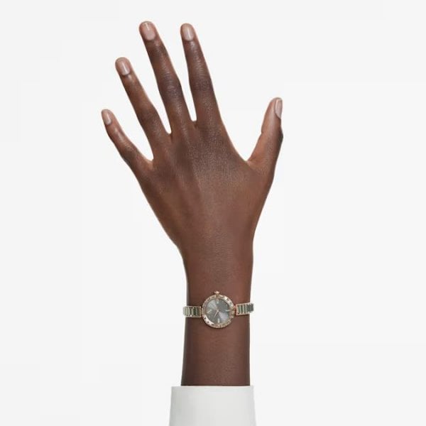 Matrix Bangle watch, Crystal bracelet, Gray, Rose