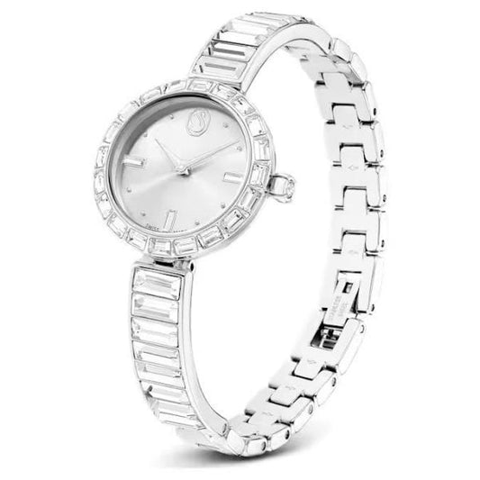 Matrix Bangle watch, Crystal bracelet, Silver