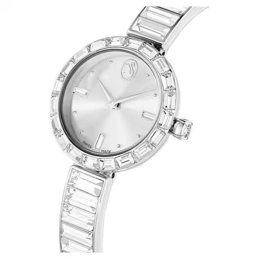 Matrix Bangle watch, Crystal bracelet, Silver