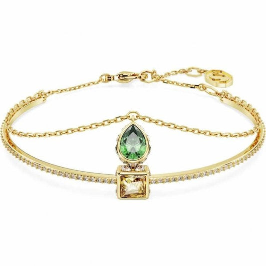 Stilla bangle, Mixed cuts, Multicolored, Gold-tone