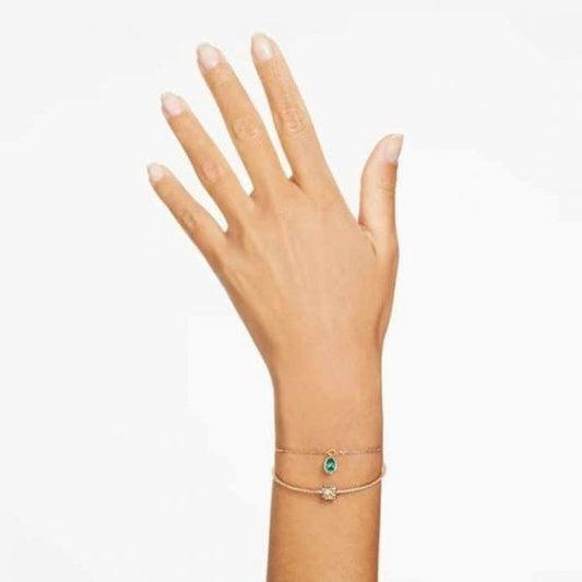 Stilla bangle, Mixed cuts, Multicolored, Gold-tone