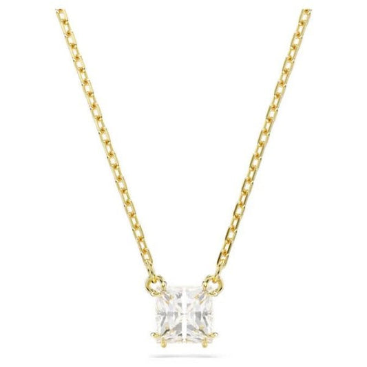 Stilla pendant, Square cut, White, Gold-tone