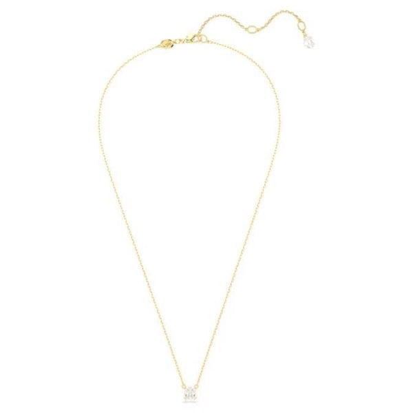 Stilla pendant, Square cut, White, Gold-tone