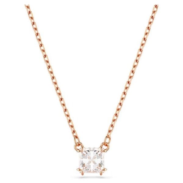 Stilla pendant, Square cut, White, Rose gold-tone