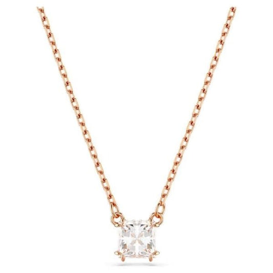 Stilla pendant, Square cut, White, Rose gold-tone