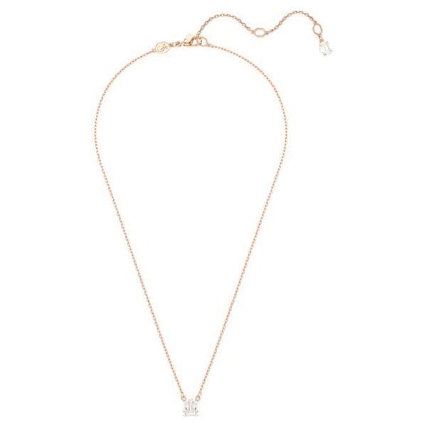 Stilla pendant, Square cut, White, Rose gold-tone