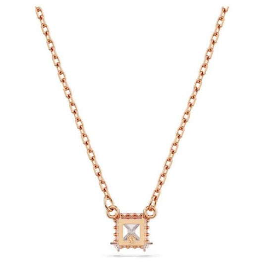 Stilla pendant, Square cut, White, Rose gold-tone