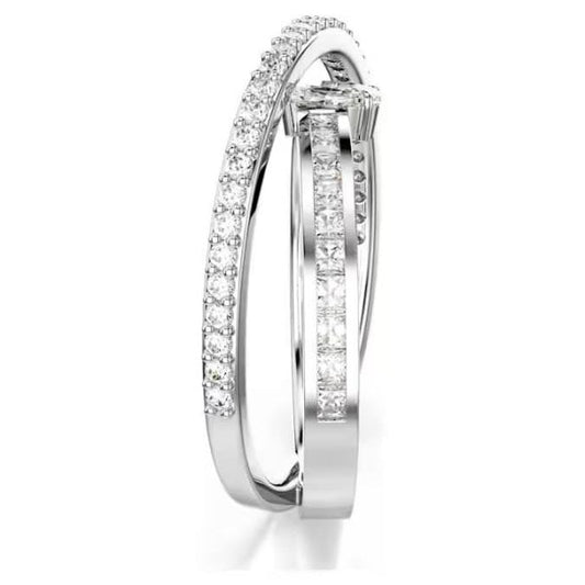 Hyperbola ring, Mixed cuts, White, Rhodium, S50