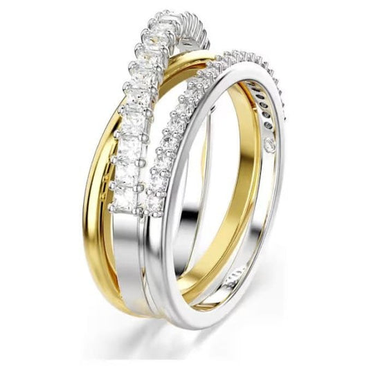 Hyperbola ring, Mixed cuts, White, Mixed metal S60