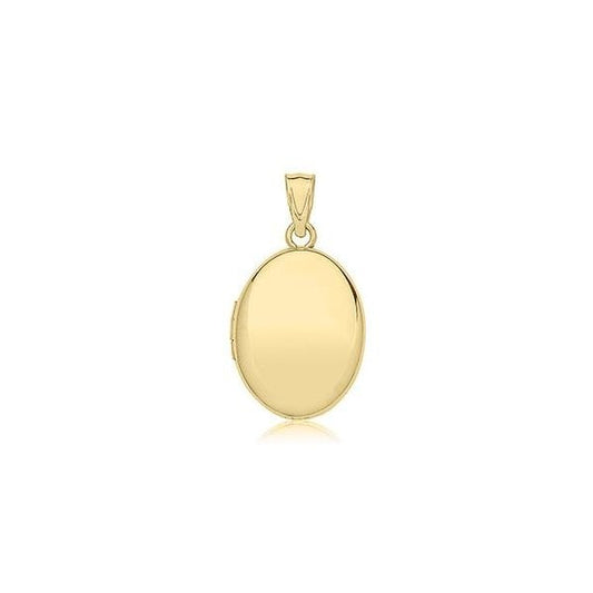 9CT YELLOW GOLD PLAIN OVAL LOCKET