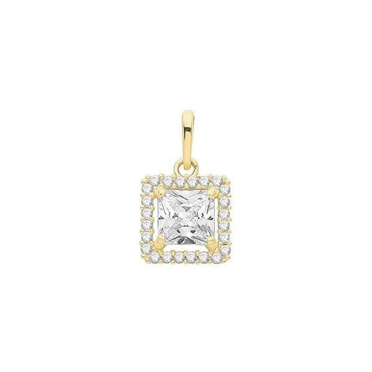 9CT YELLOW GOLD LADIES' CZ PENDANT