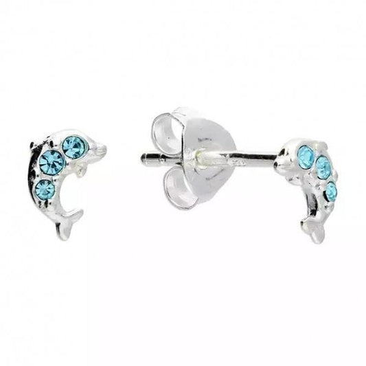Sterling Silver Earrings - Dolphin Studs