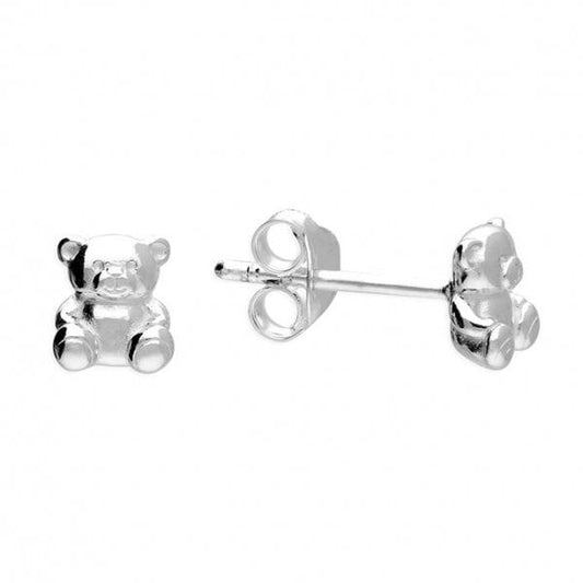 Sterling Silver Earrings - Cute Teddy Studs