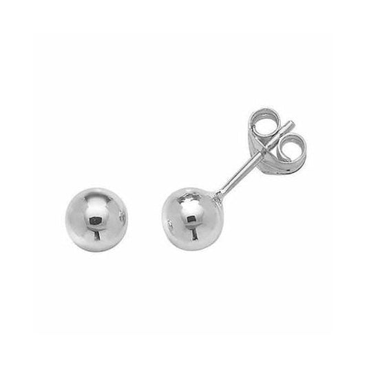 9ct WG 5mm Ball Stud Earrings