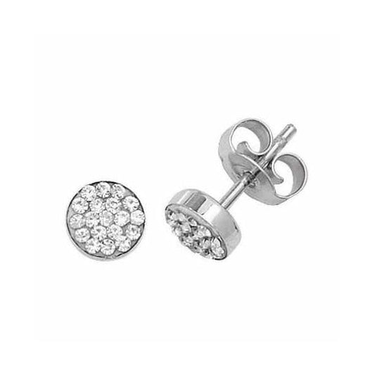 9CT WHITE GOLD RND CZ STUD EARRINGS
