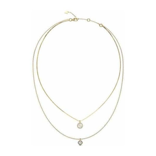 GJ 4G Crush Gold & Crystal Double Chain Necklace