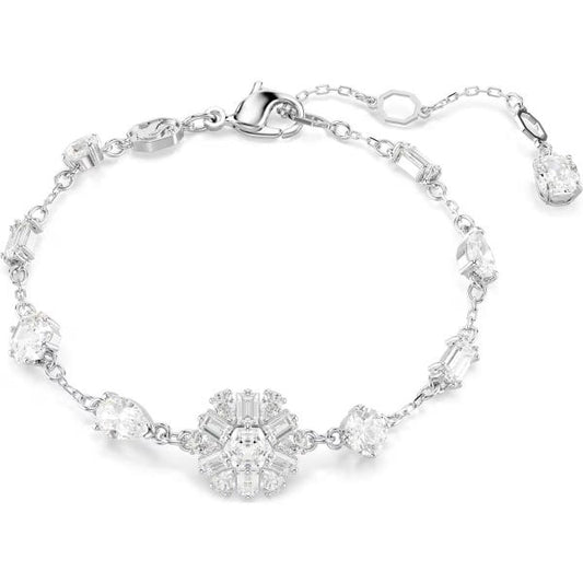 Idyllia bracelet, Mixed cuts, Snowflake, White, M
