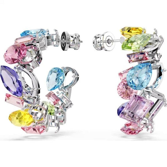 Gema hoop earrings, Mixed cuts, Small