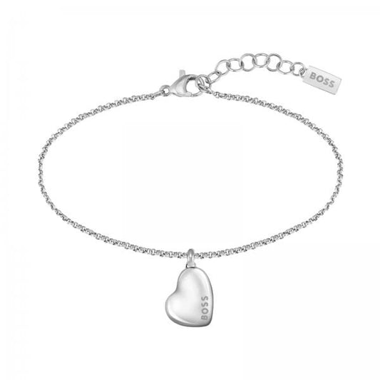 Ladies Honey Silver Heart Bracelet
