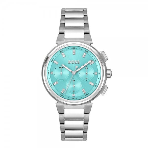 One Stainless Steel Blue Quartz Ladies Watch