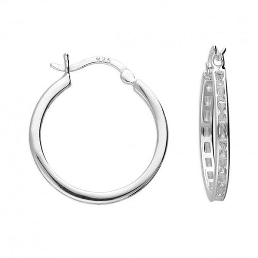 Sterling Silver Earrings - 23mm Creole Hoops