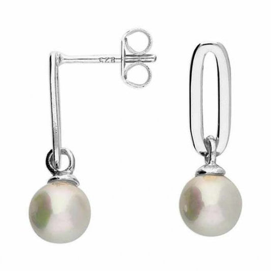 Sterling Silver Earrings - Shell Pearl Charm