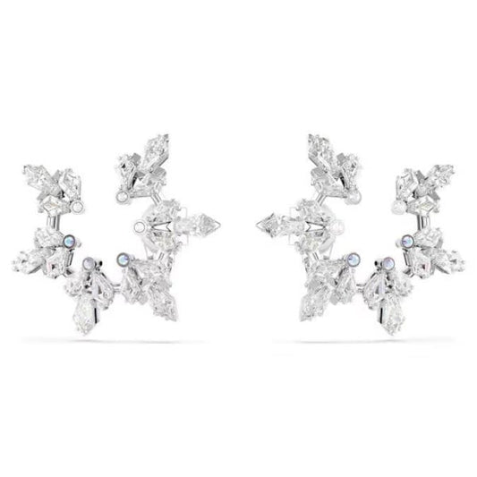 Idyllia clip earrings, Mixed cuts, Snowflake