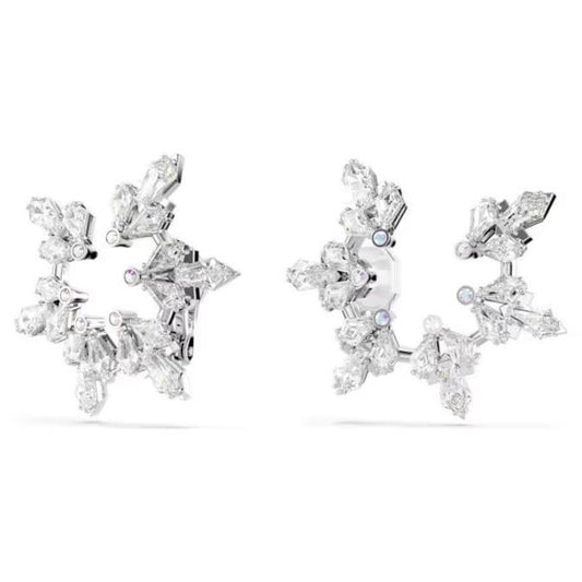 Idyllia clip earrings, Mixed cuts, Snowflake