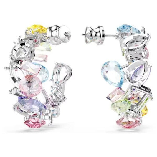 Gema hoop earrings, Mixed cuts, Small