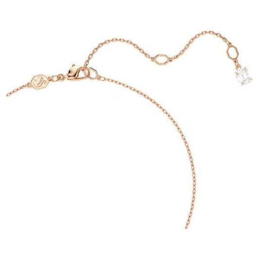 Hyperbola pendant, Mixed cuts, White, Rose gold