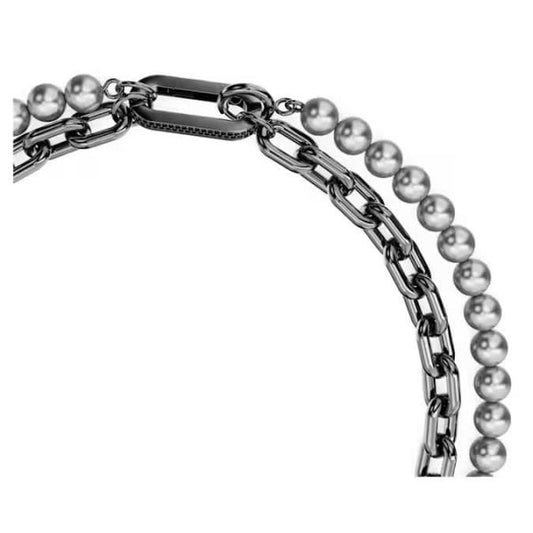 Swarovski Swan choker, Black, Ruthenium