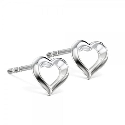 Elsie Open Heart Silver Earrings