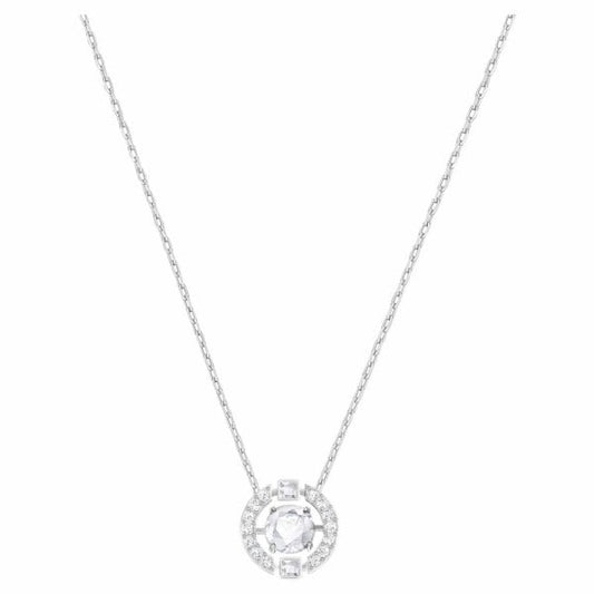Sparkling Dance Round Necklace, White