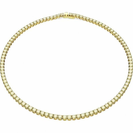 Matrix Tennis necklace, Round cut, Yellow, Medium
