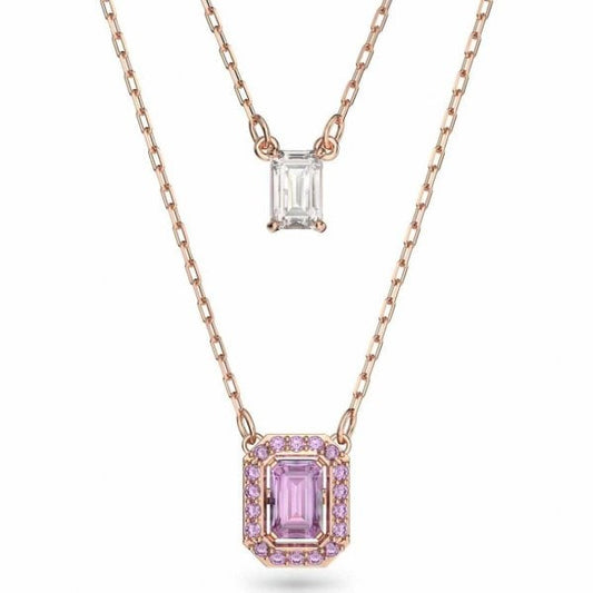 Millenia layered necklace, Octagon cut, Purple