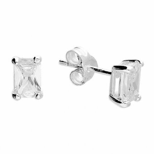 Rectangular cubic zirconia studs