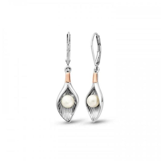 Beachcomber Shell Silver & Pearl Earrings