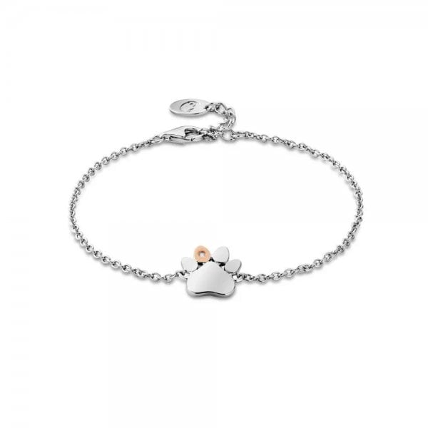 Paw Prints On My Heart Silver Paw Bracelet